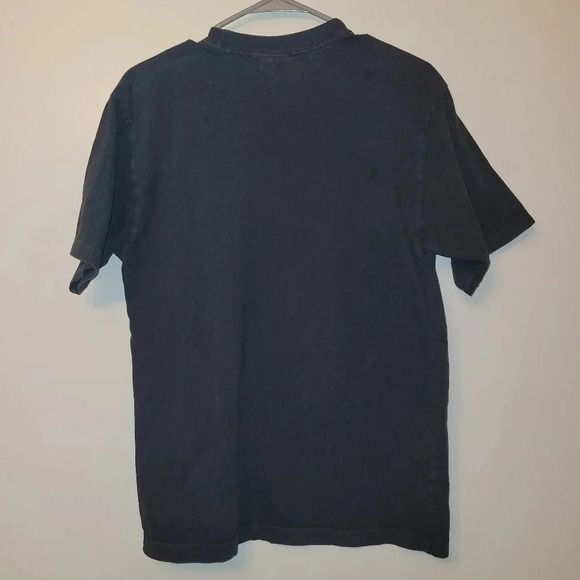 Adidas Original Men's Black Tee colorful trefoil yellow green large LOT E21 - Picture 4 of 4